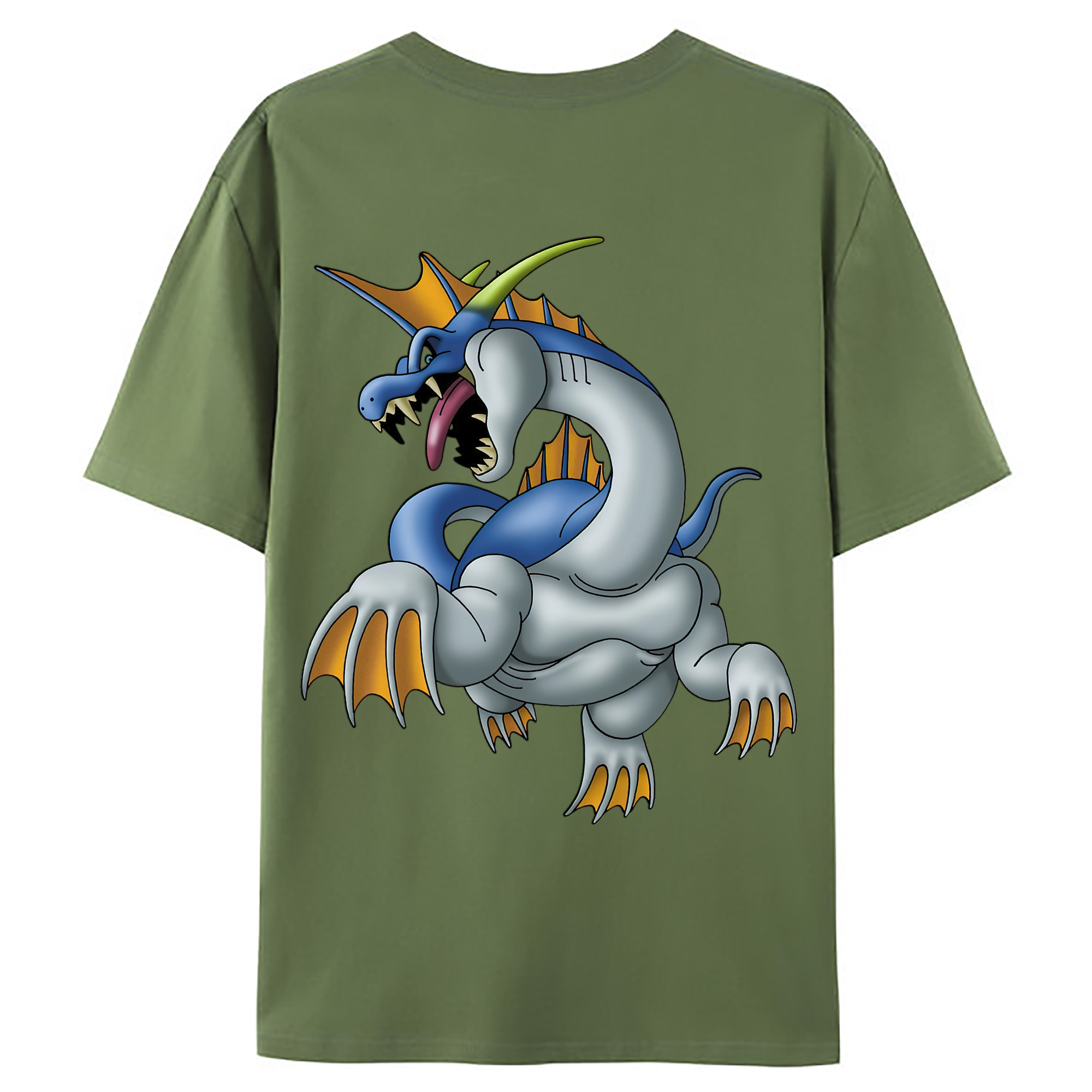 （画像用） ドラゴンクエスト Doragon Kuesuto Dragon Quest 綿100％ メンズ半袖Tシャツ（バックプリント） 通気性